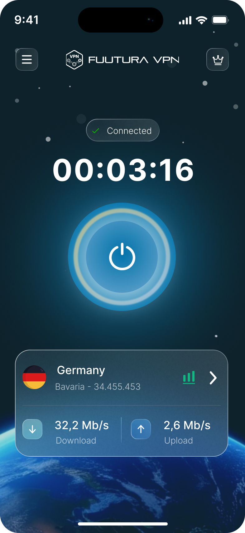 Fuutura VPN app screenshot