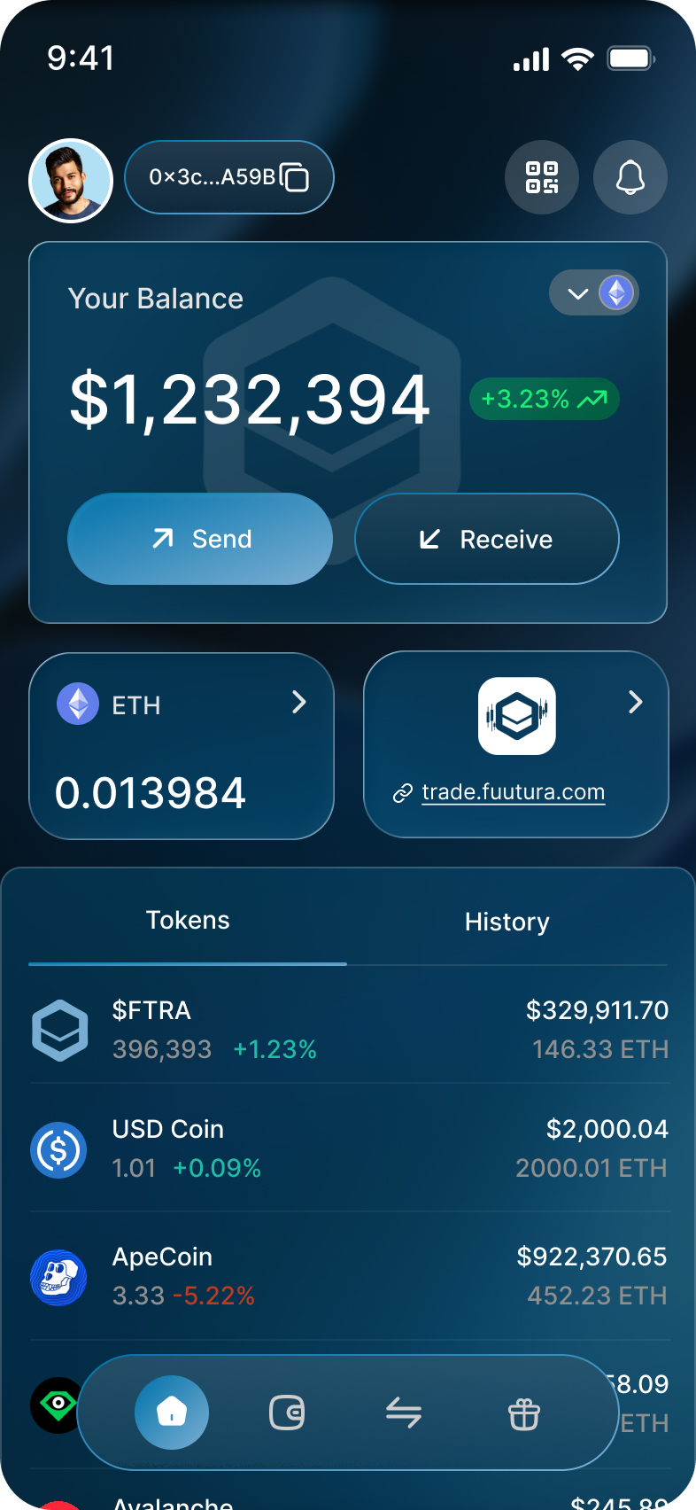 Fuutura Wallet app screenshot