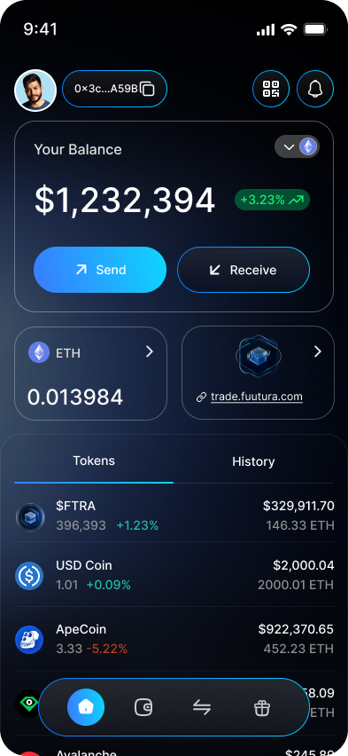 Fuutura Wallet app screenshot